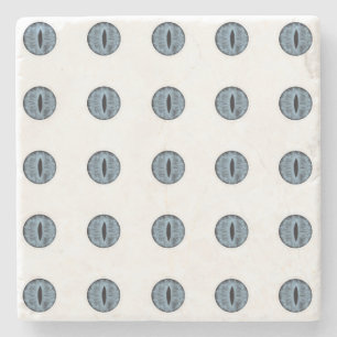 Halloween Blue Polka Dot Eyes Stone Coaster