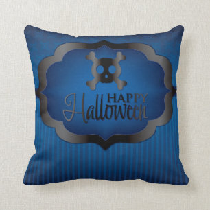 Halloween blue skull cushion