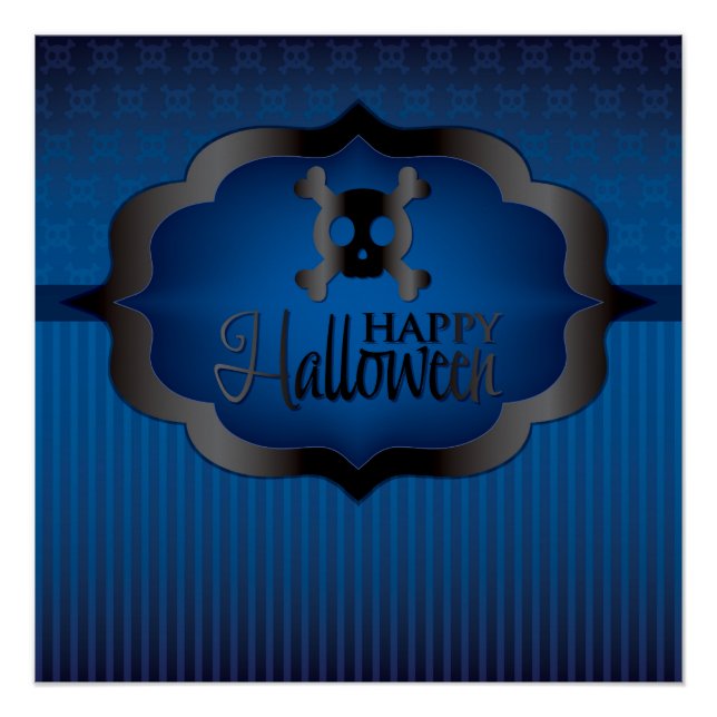 Halloween blue skull poster (Front)