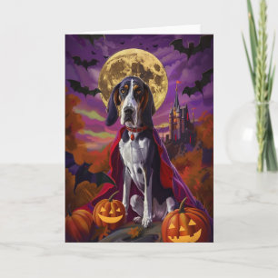 Halloween Bluetick Coonhound Dog Pumpkins Scary  Card