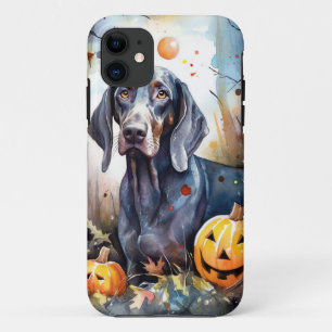 Halloween Bluetick Coonhound With Pumpkins Scary Case-Mate iPhone Case