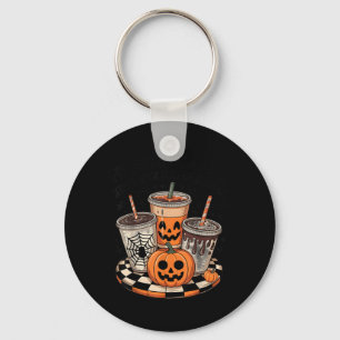 Halloween Boba Tea Funny Coffee Freshly Bood Key Ring