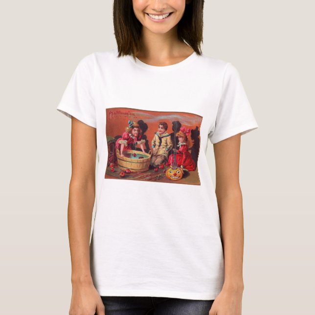 Halloween Bobbing For Apples T-Shirt (Front)