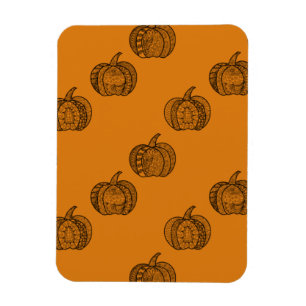 Halloween boho Zentangle® inspired pumpkins Autumn Magnet