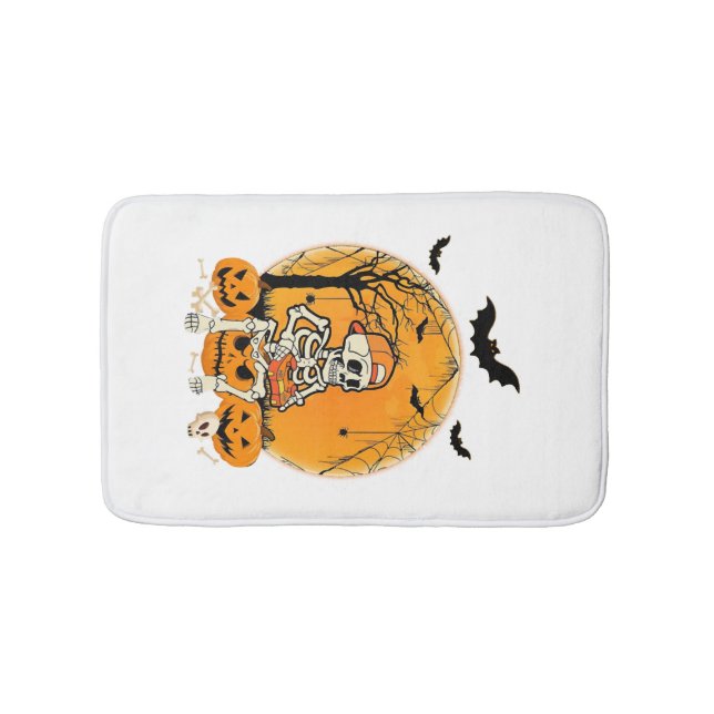 Halloween BonePumpkin Bath Mat (Front)
