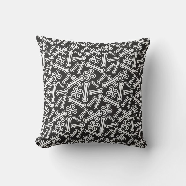 Halloween Bones Pattern Cushion (Front)