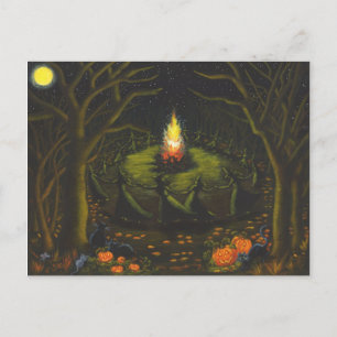 Halloween,bonfire,witches,coven,magic,dance Postcard
