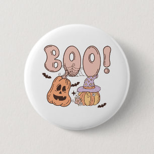 Halloween Boo 6 Cm Round Badge
