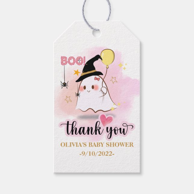 Halloween Boo Baby shower Gift Tags (Front)