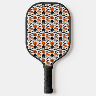 Halloween Boo Bats Cat Pumpkin And Moon Drawing Pickleball Paddle