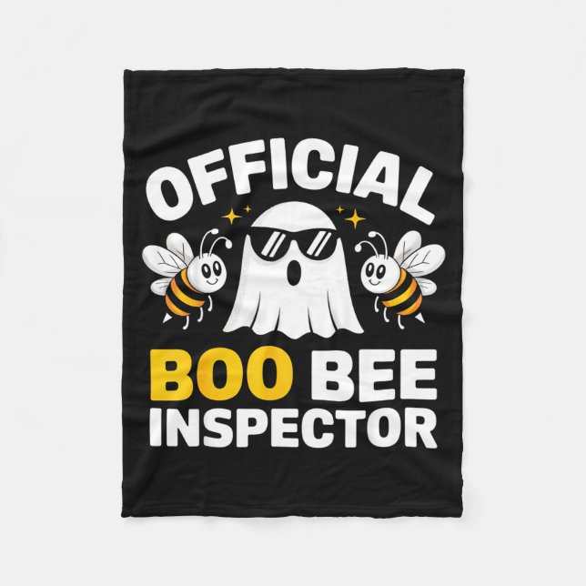Halloween boo bee inspector funny costume men fleece blanket (Front)