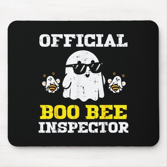 Halloween Boo Bee Inspector Funny Costume Men Mouse Pad (Front)