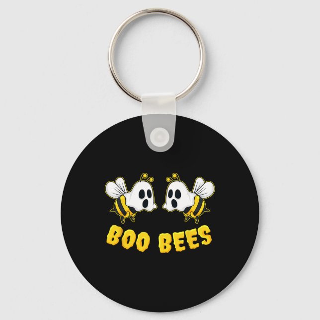 Halloween Boo Bees Matching Couples Fun  Key Ring (Front)