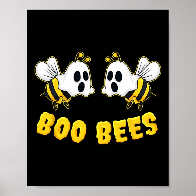 Halloween Boo Bees Matching Couples Fun  Poster (Front)