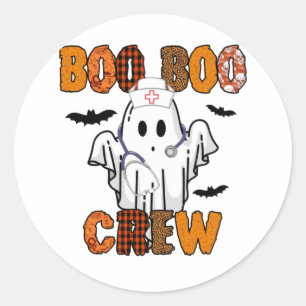 Halloween Boo Boo Crew Nurse Birthday Classic Round Sticker