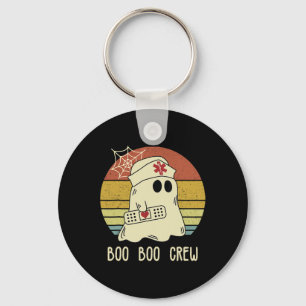 Halloween Boo Boo Crew Nurse  Ghost Women Hallowee Key Ring
