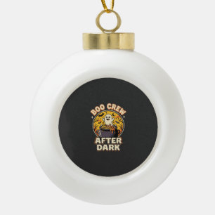 Halloween Boo Crew Badge Ceramic Ball Christmas Ornament