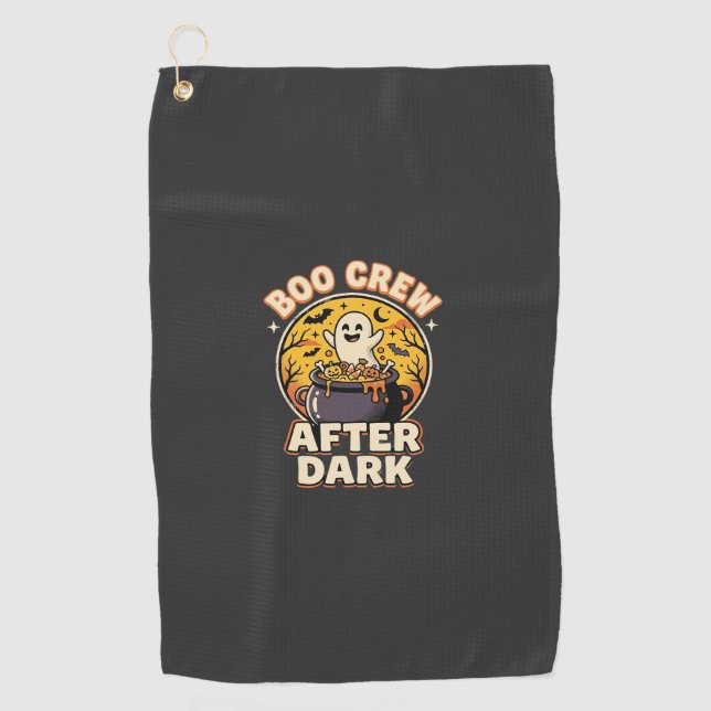 Halloween Boo Crew Badge Golf Towel (Front)