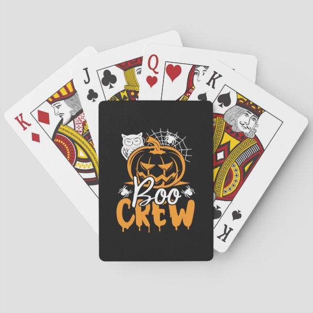 Halloween Boo Crew Birthday Playing Cards (Back)