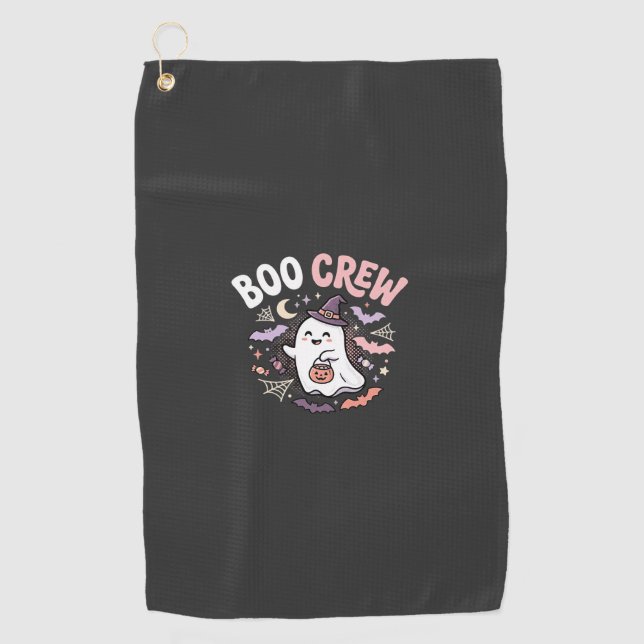 Halloween Boo Crew Ghost Golf Towel (Front)