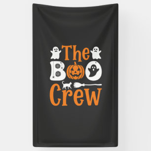 Halloween Boo Crew Ghost Pumpkin Cat Design Banner