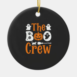 Halloween Boo Crew Ghost Pumpkin Cat Design Ceramic Tree Decoration