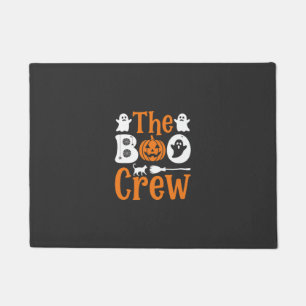 Halloween Boo Crew Ghost Pumpkin Cat Design Doormat