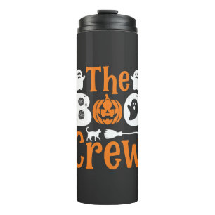 Halloween Boo Crew Ghost Pumpkin Cat Design Thermal Tumbler