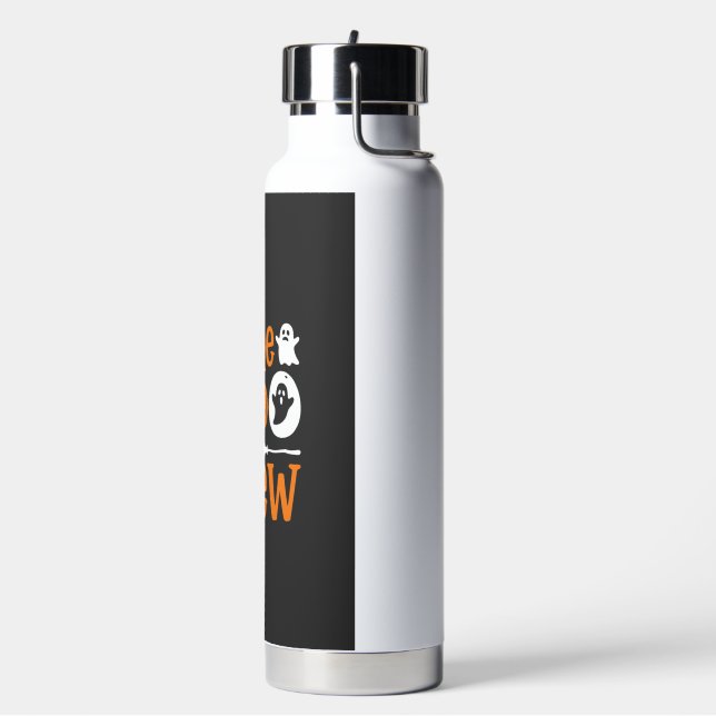 Halloween Boo Crew Ghost Pumpkin Cat Design Water Bottle (Left)