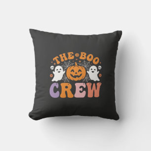 Halloween Boo Crew Ghost Pumpkin Design_1 Cushion
