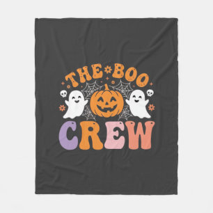 Halloween Boo Crew Ghost Pumpkin Design_1 Fleece Blanket
