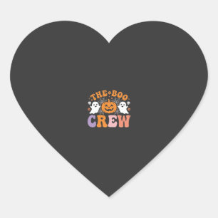 Halloween Boo Crew Ghost Pumpkin Design_1 Heart Sticker