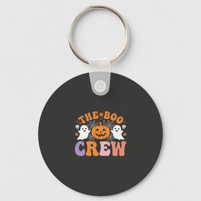Halloween Boo Crew Ghost Pumpkin Design_1 Key Ring (Front)