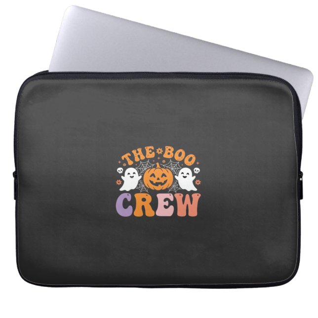 Halloween Boo Crew Ghost Pumpkin Design_1 Laptop Sleeve (Front)