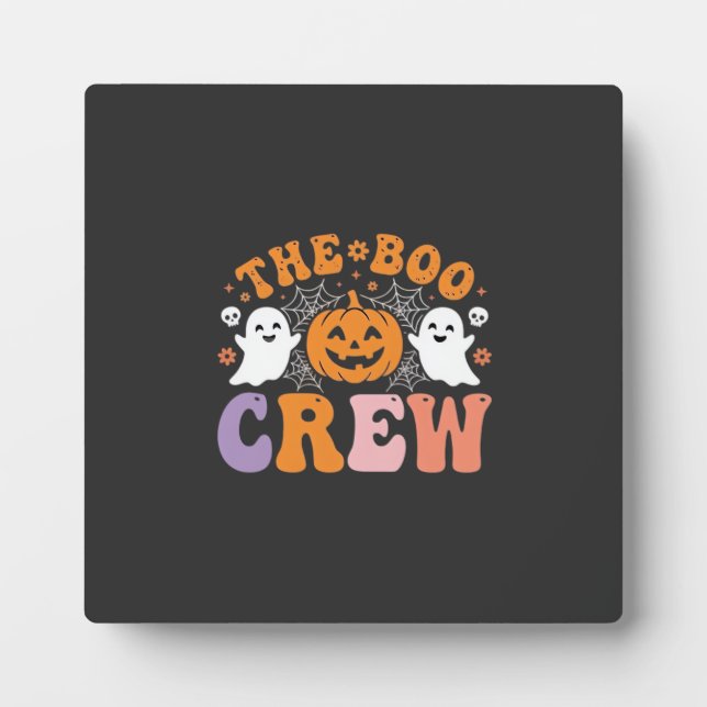 Halloween Boo Crew Ghost Pumpkin Design_1 Plaque (Front)