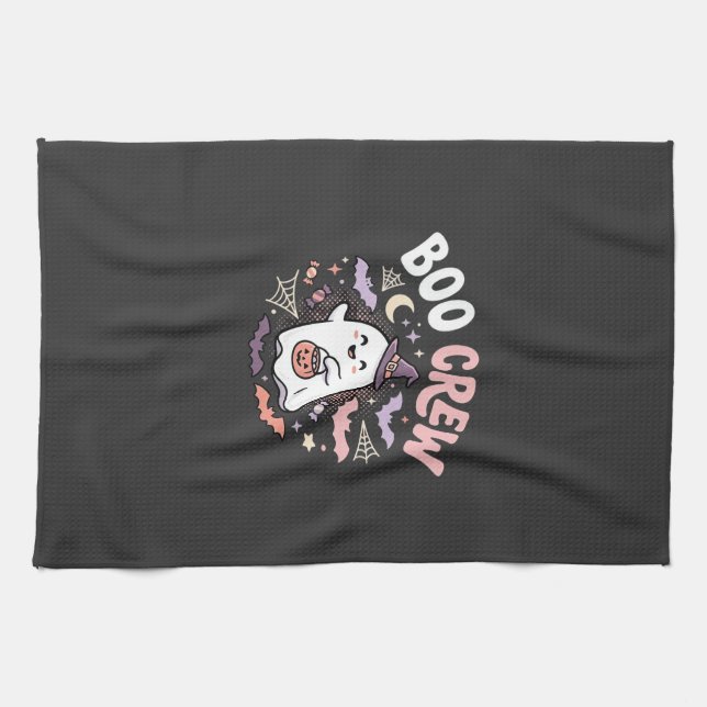 Halloween Boo Crew Ghost Tea Towel (Horizontal)