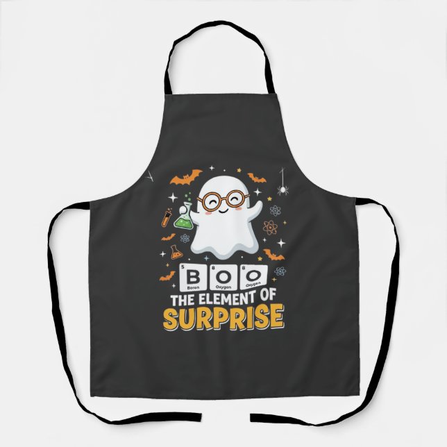 Halloween Boo Element of Surprise Ghost Design_1 Apron (Front)