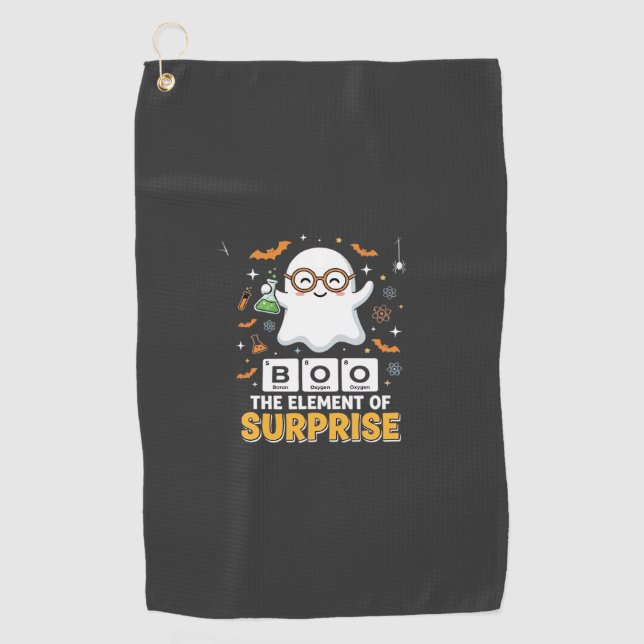 Halloween Boo Element of Surprise Ghost Design_1 Golf Towel (Front)