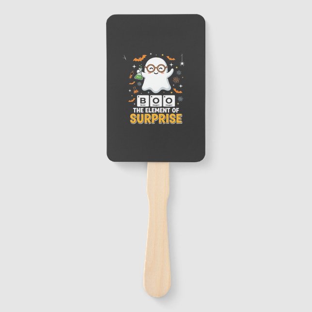 Halloween Boo Element of Surprise Ghost Design_1 Hand Fan (Front)