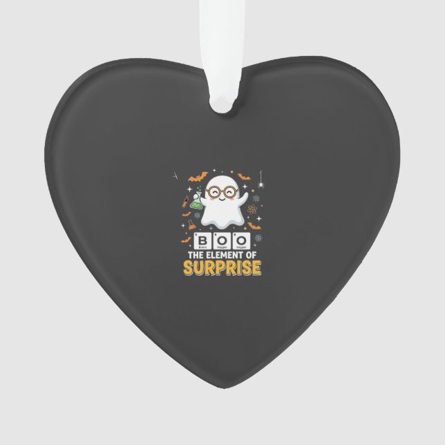 Halloween Boo Element of Surprise Ghost Design_1 Ornament (Front)