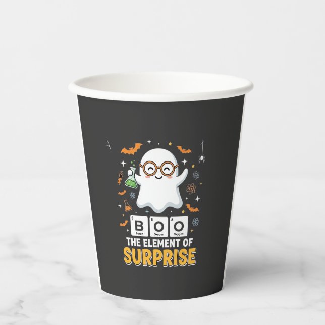 Halloween Boo Element of Surprise Ghost Design_1 Paper Cups (Front)