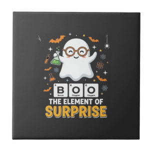 Halloween Boo Element of Surprise Ghost Design_1 Tile