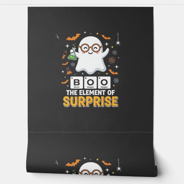 Halloween Boo Element of Surprise Ghost Design_1 Wallpaper (Unrolling)
