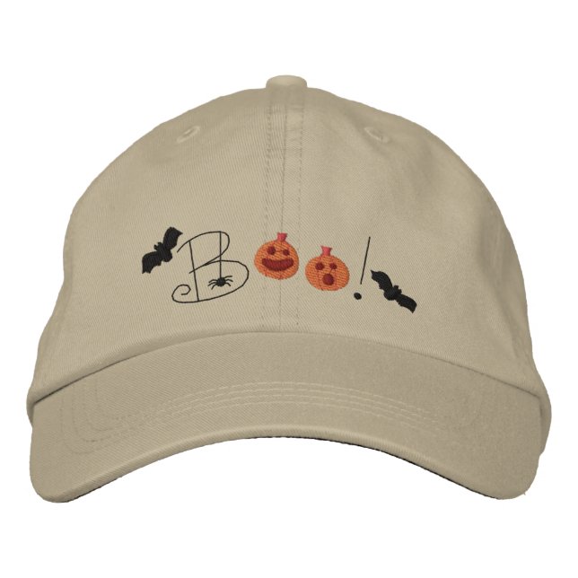 Halloween Boo Embroidered Hat (Front)