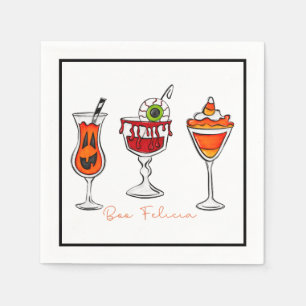 Halloween Boo Felicia Funny Drinks Cocktail Napkin