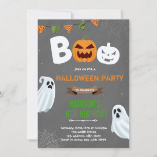 Halloween boo ghost birthday invitation