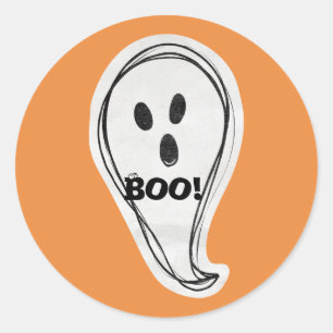 Halloween Boo Ghost Classic Round Sticker