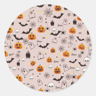 Halloween Boo Ghost Cute Classic Round Sticker