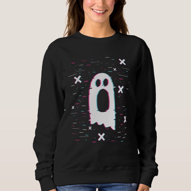 Halloween Boo Ghost Glitch Sweatshirt (Front)