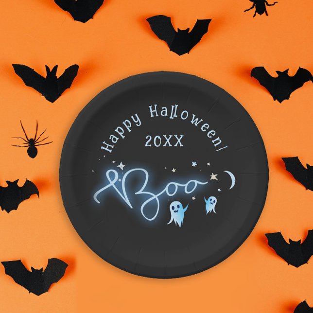 Halloween Boo Ghost Night Haunted Party Paper Plate (Creator Uploaded)